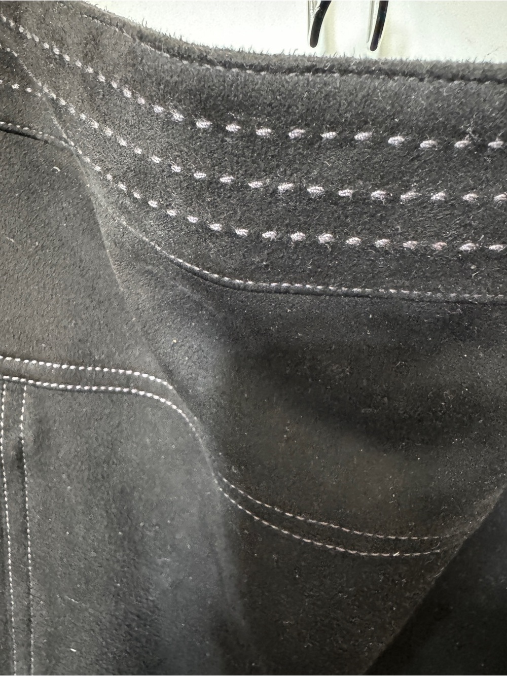 J. McLaughlin Black Suede Stretch Skirt with Contrast Stitching - Picture 6 of 10